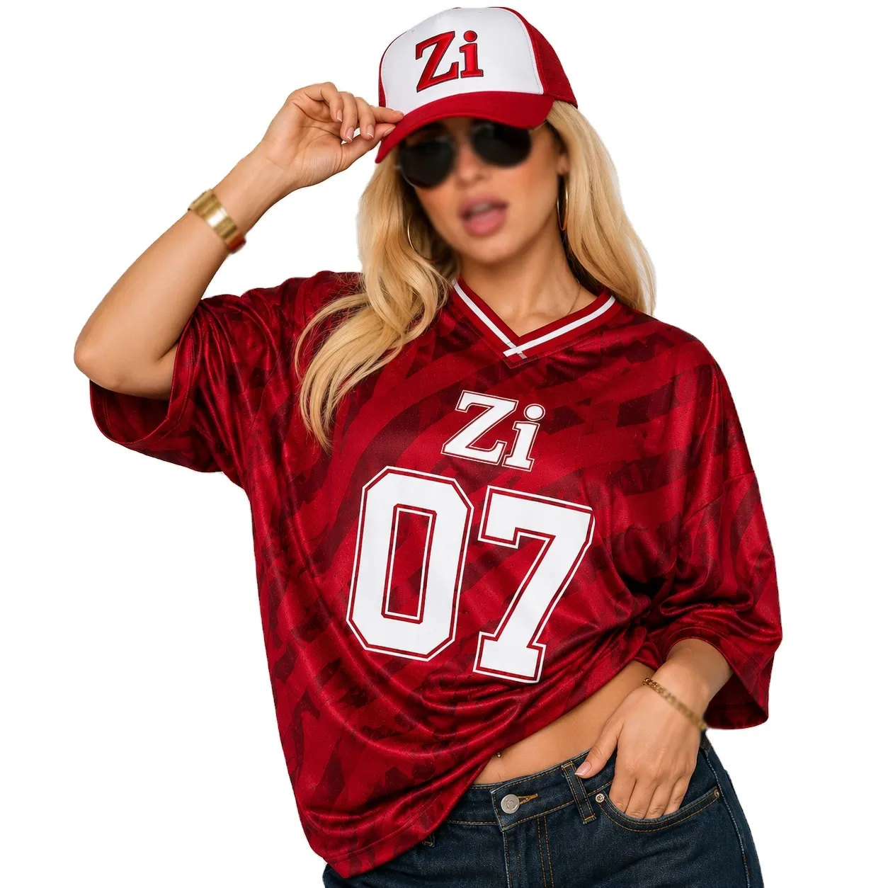 Maillot de football américain pour femme, coupe oversize, en mesh et brodé, uniforme d'équipe, streetwear, OEM ODM